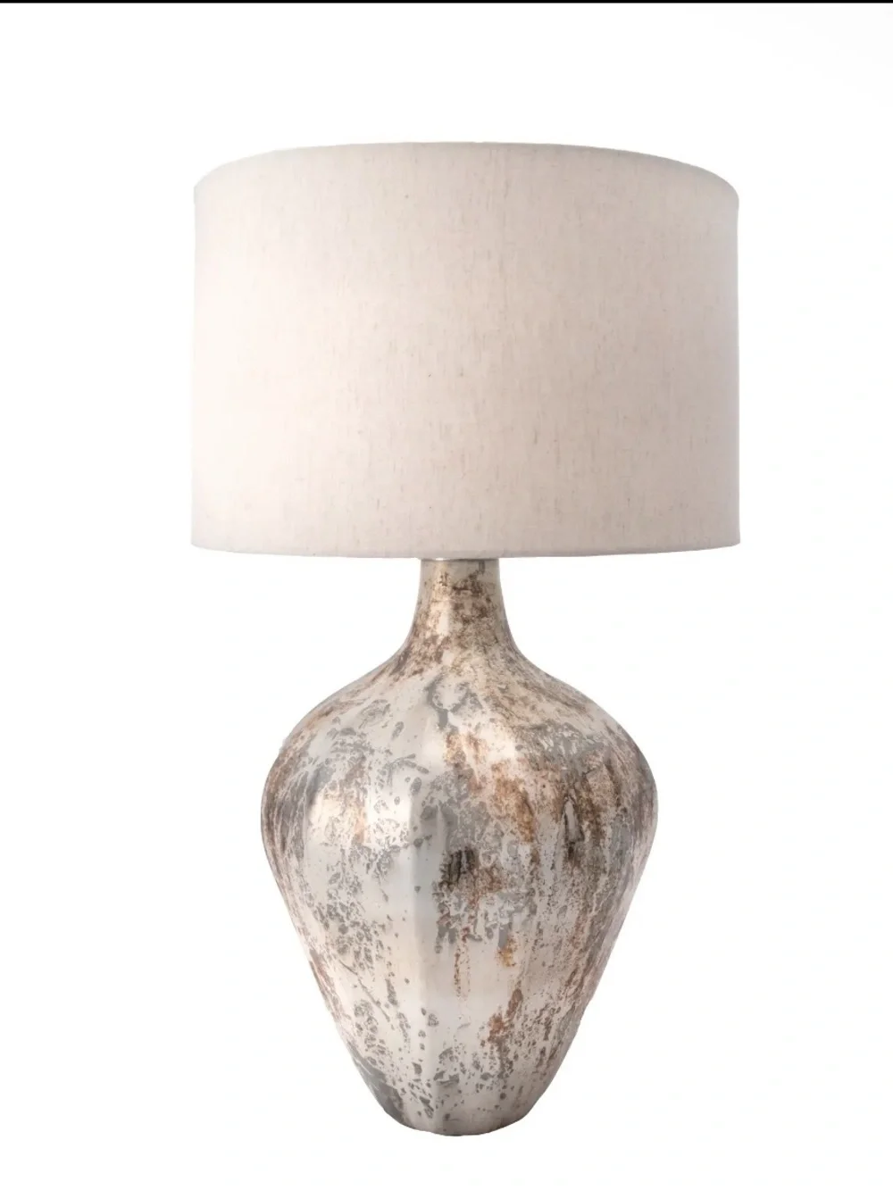 NIB nuLOOM 30” Vintage Glass Table Lamp Gray Ivory Statement Decor